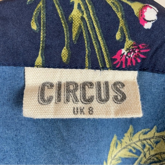 Circus Dress Dandelion Print‎ Navy Blue XS UK Size 8 Retro A-Line Belted Twee - Picture 7 of 12